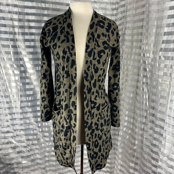 Tickled Teal Animal Print Long Sleeve Cardigan - Picture 1 of 5